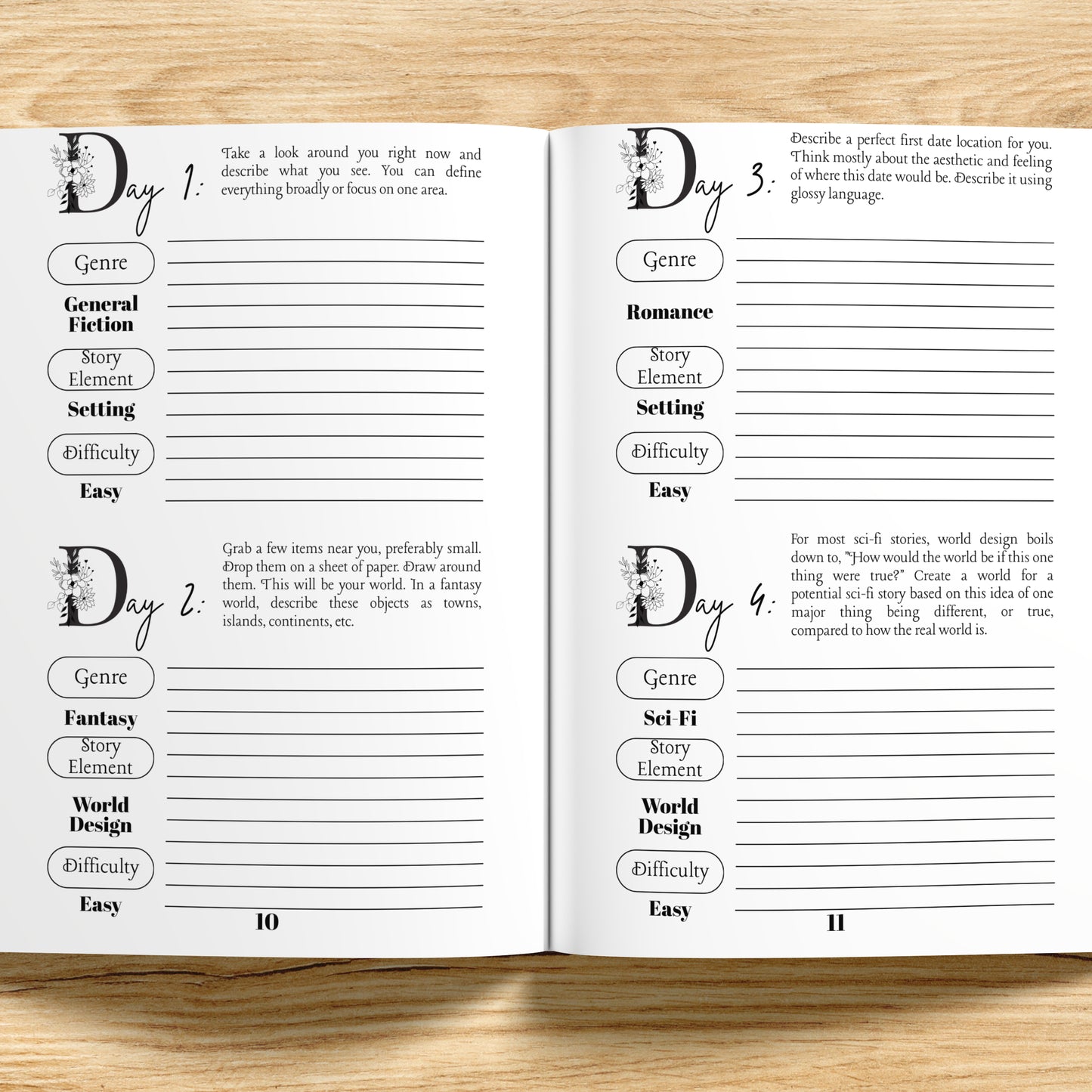 365 Daily Writing Prompt Journal | Creative Writing Prompts and Book Ideas