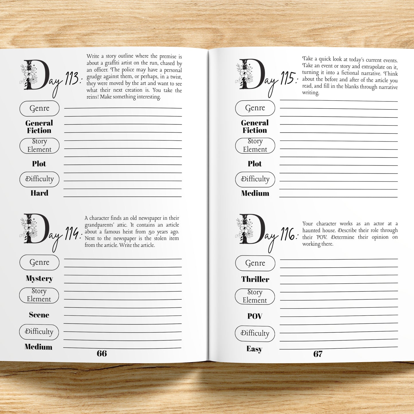 365 Daily Writing Prompt Journal | Creative Writing Prompts and Book Ideas